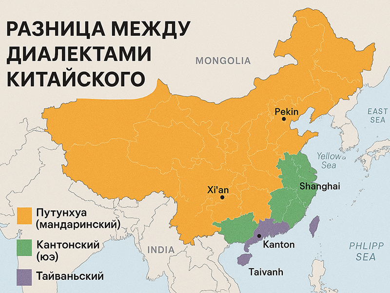 разница между диалектами китайского